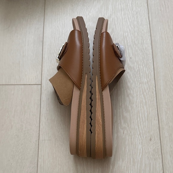 Dr. Scholl's Brown Slide Sandals with Gold Accent - Picture 7 of 10